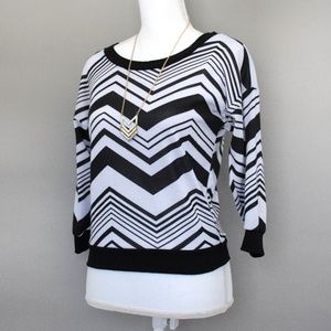 Almost Famous chevron lace back crop sweater